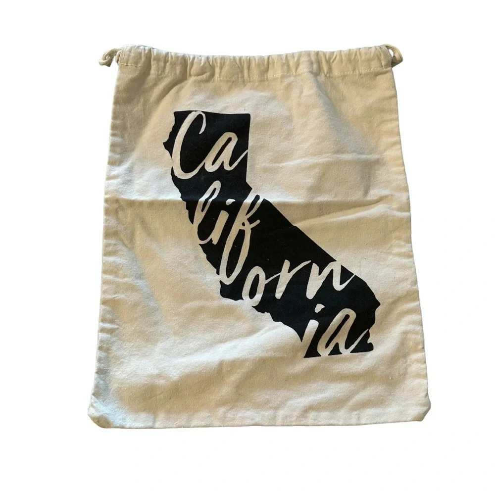 California small cream draw string bag